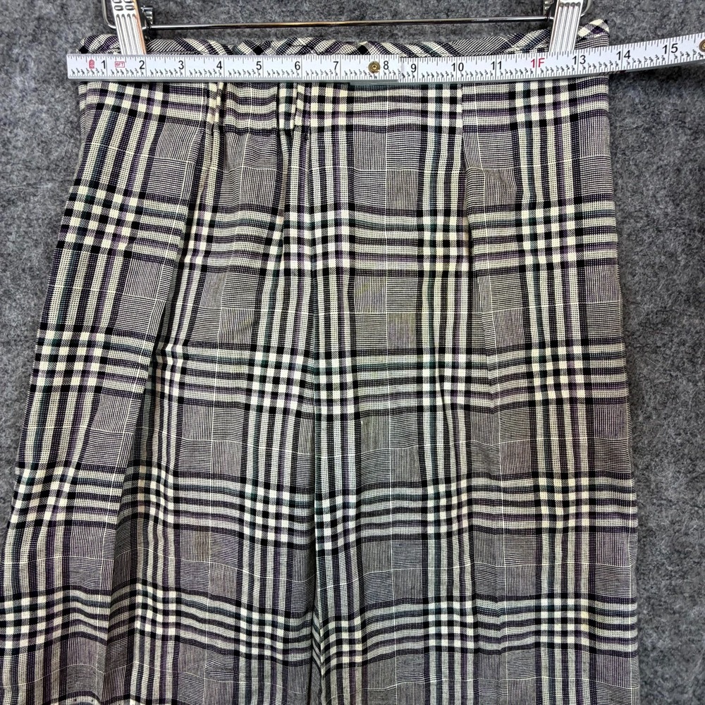 Vintage Mixed Blues A-Line Skirt Womens 11 Black White Plaid Pleated Preppy 90s - Picture 4 of 6